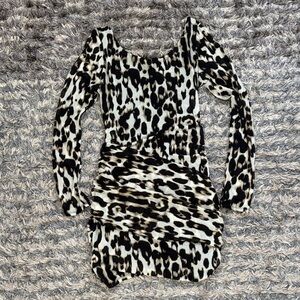 NWOT ! Guess Long Sleeve Animal Print Dress, Size S